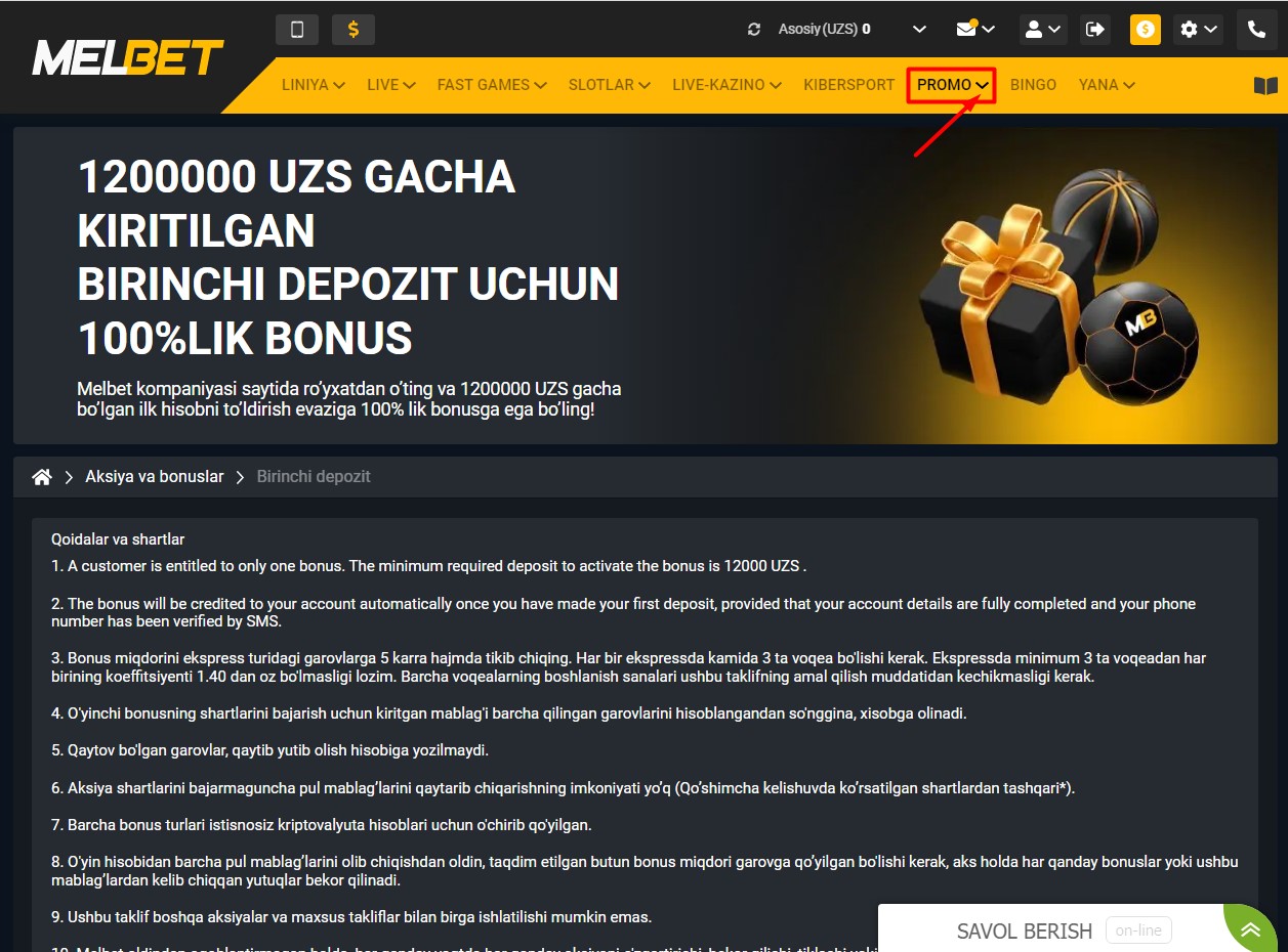 Xush kelibsiz bonus